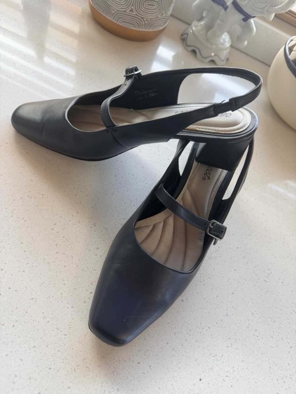 easy street Black Slingback Mary Jane Heels